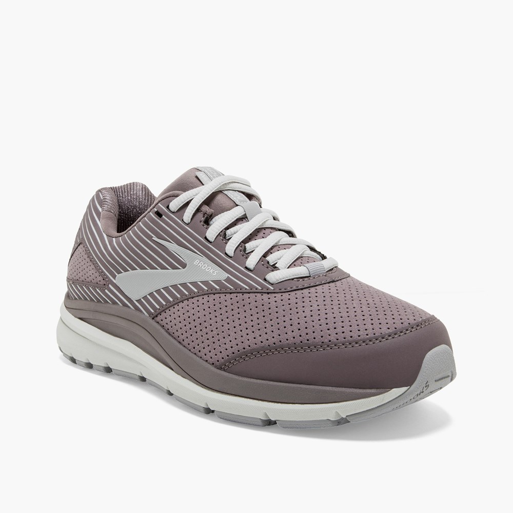 Chaussure Running Brooks Addiction Walker Suede Grise Foncé Femme | VXM-5728621